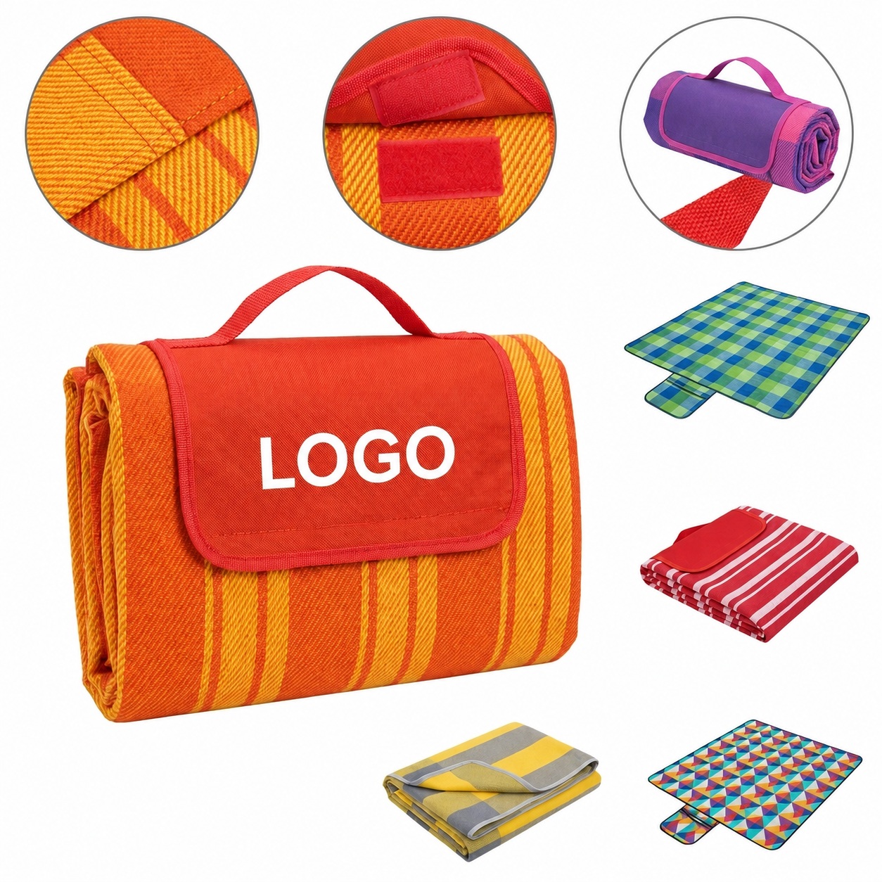 Foldable Outdoor Picnic Blanket with Integrated Carry Handle