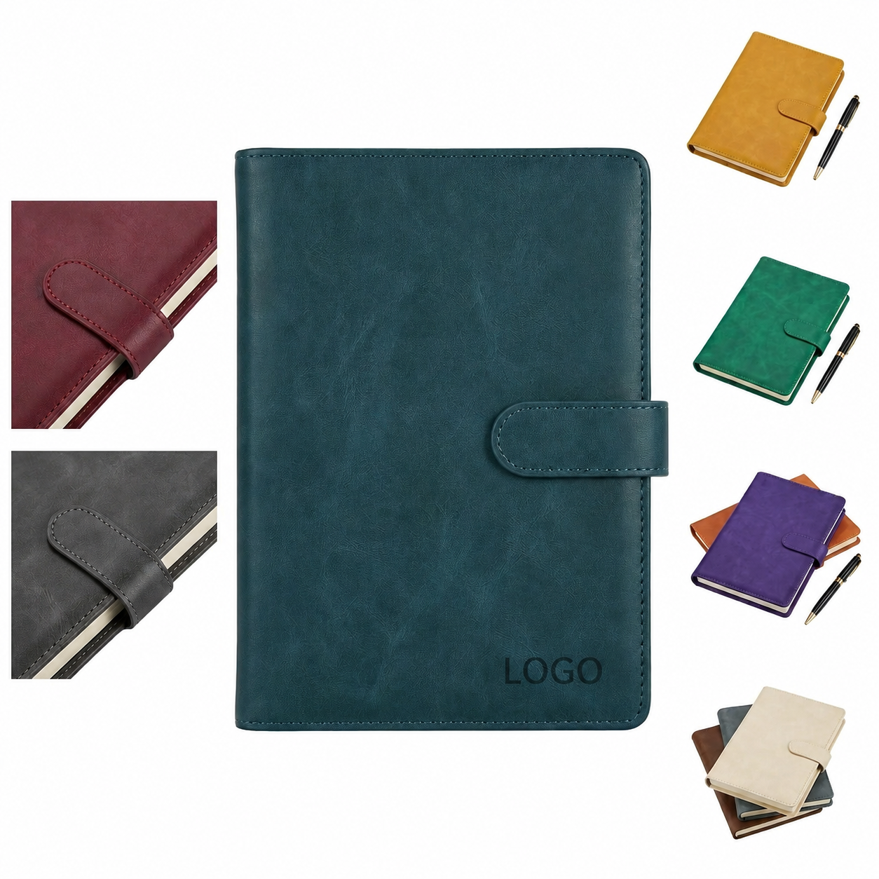 Premium Synthetic Leather Journal Jacket with Integrated Strap Closure