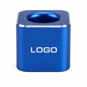Anodized Aluminum Desktop Pen Stand - Compact Square Profile